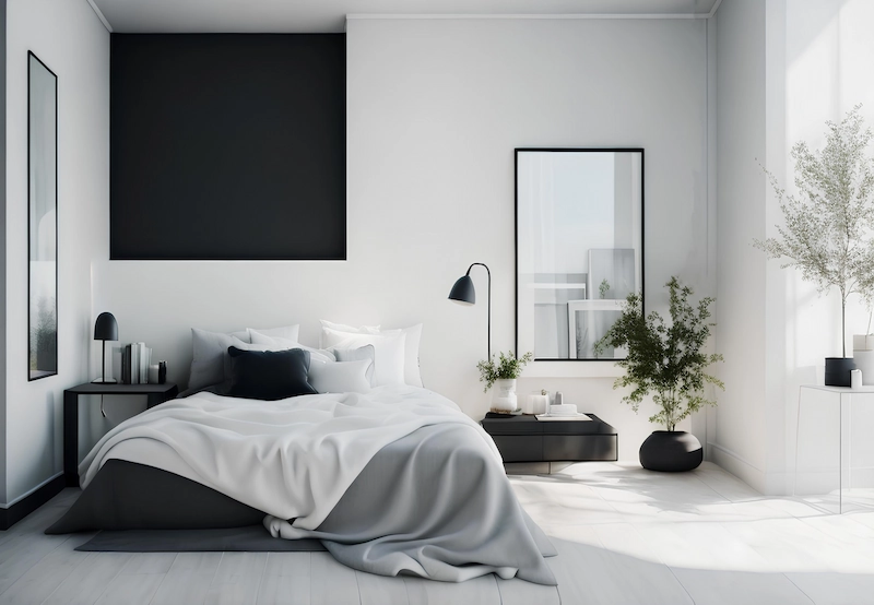 Desain Kamar Tidur Remaja Monokrom