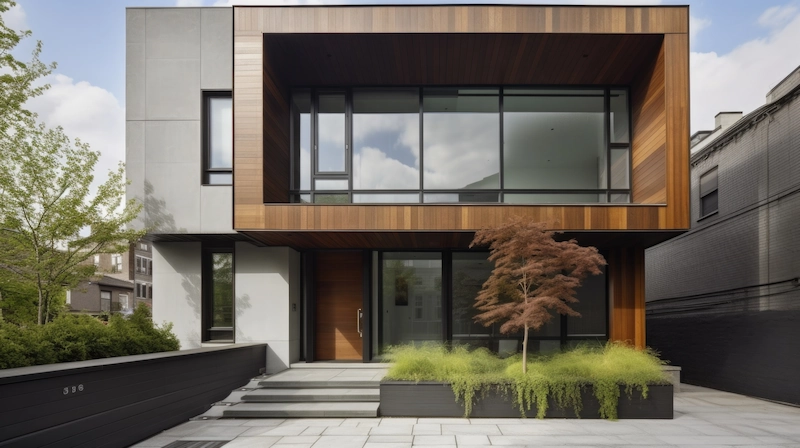 Kombinasi Warna Beton dan Kayu