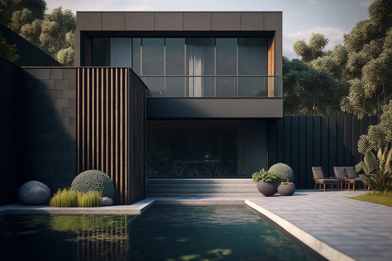 Warna Hitam dengan Jendela Kaca Besar