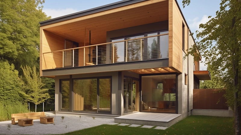 Warna Kayu Dipadukan dengan Warna Abu-Abu