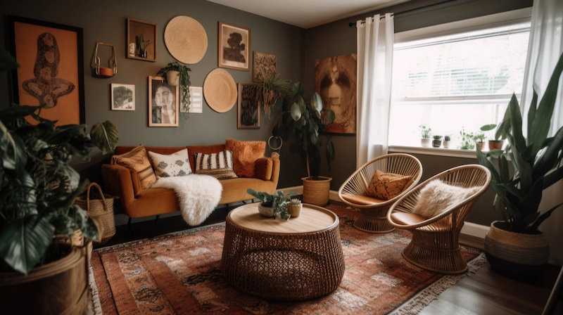 Interior Rumah Mewah dengan Desain Bohemian