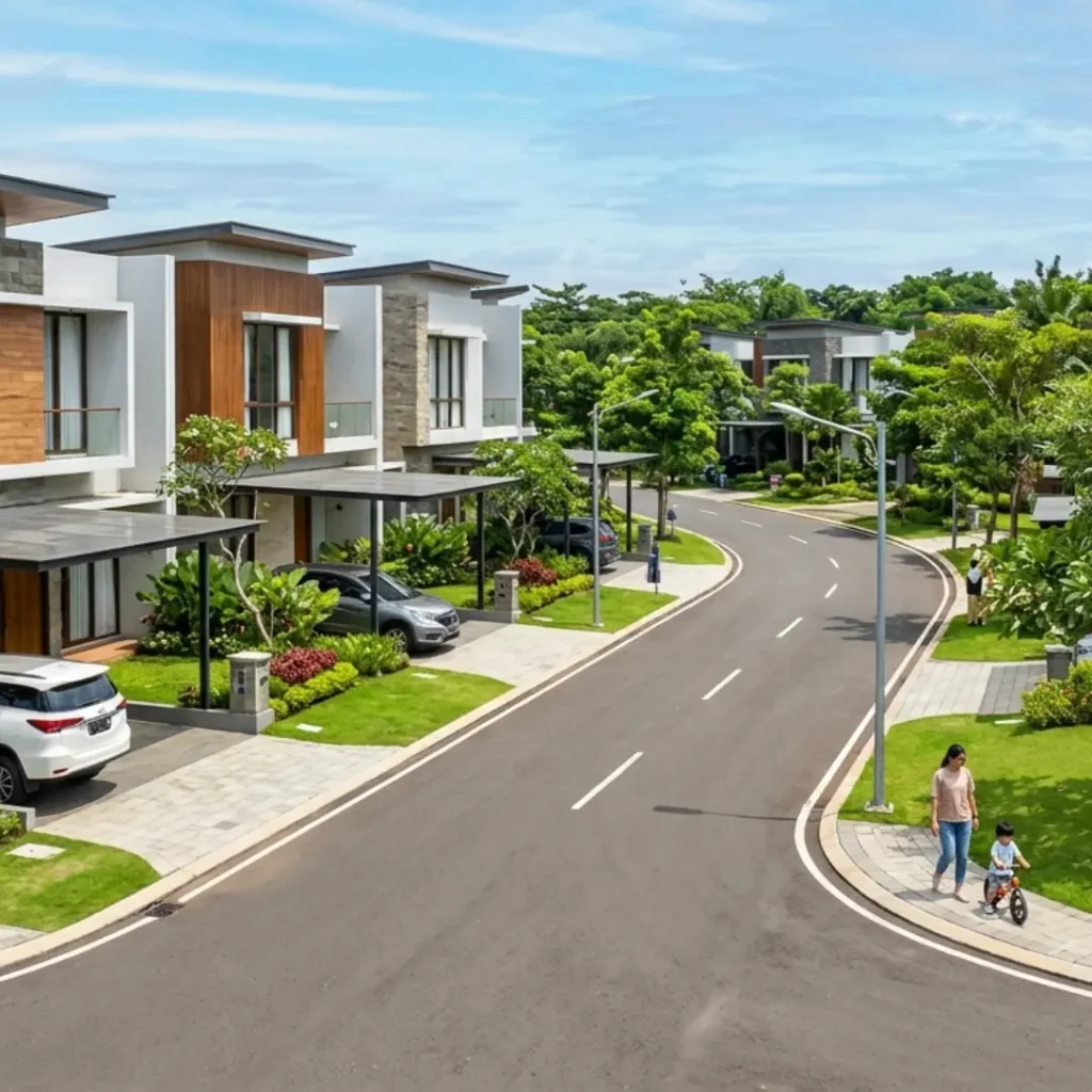 Perumahan cluster yang tidak menggunakan pagar dalam artikel Kenapa Rumah Cluster Tidak Pakai Pagar di website Ecotown.id
