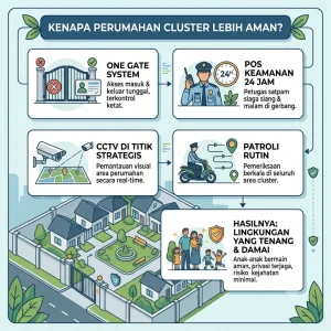 Gambar tentang sistem keamanan perumahan cluster dalam artikel Kenapa Perumahan Cluster Lebih Aman di website Ecotown.id