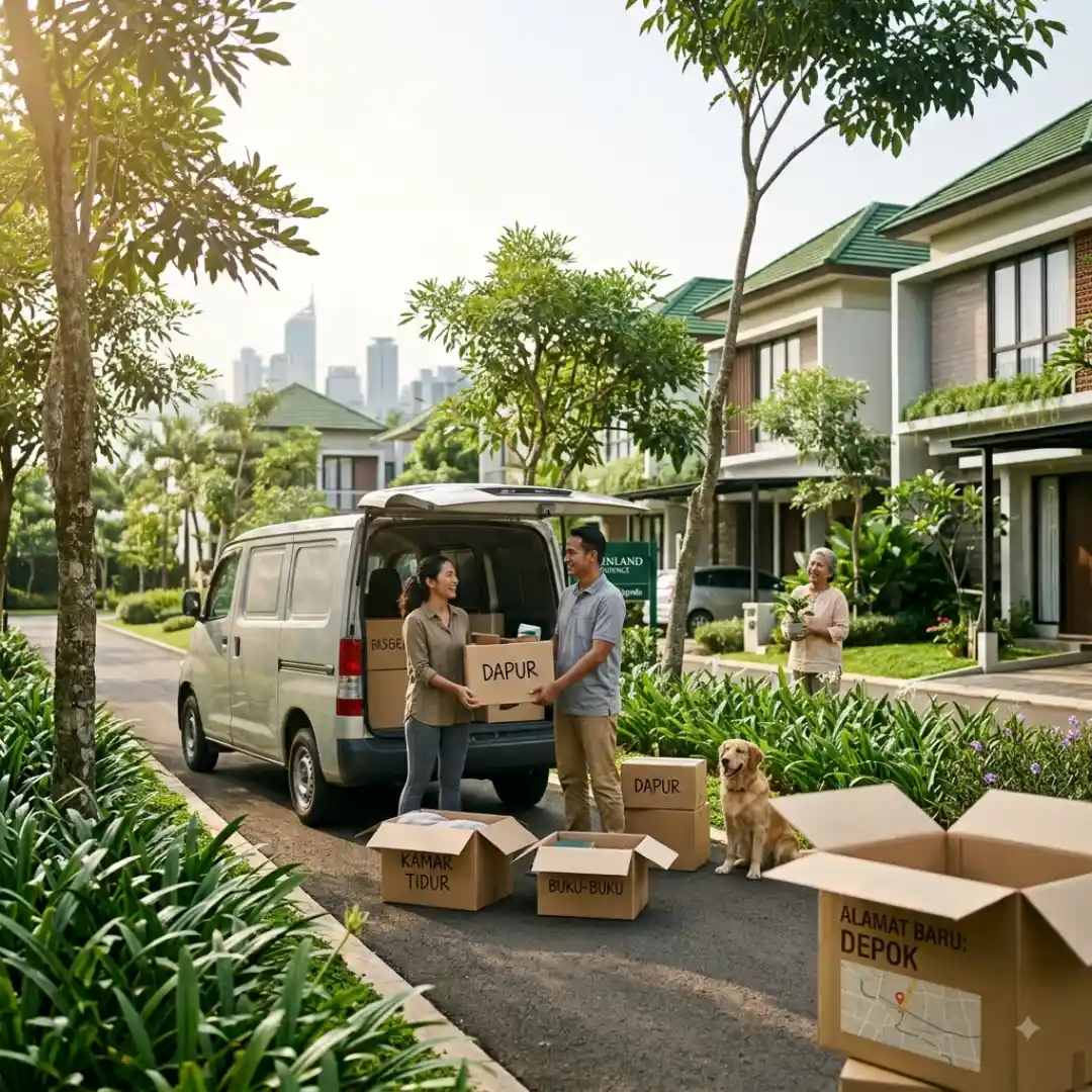 Proses mengeluarkan barang-barang dari dalam sebuah mobil dalam artikel Pindah Dari Jakarta ke Depok di website Ecotown.id