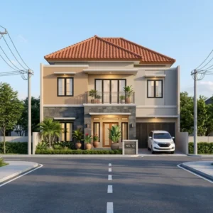 Ilustrasi rumah "tusuk sate" dalam artikel Rumah Tusuk Sate di website Ecotown.id